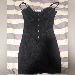 Fashion Nova Black Dress with Pearl Accents